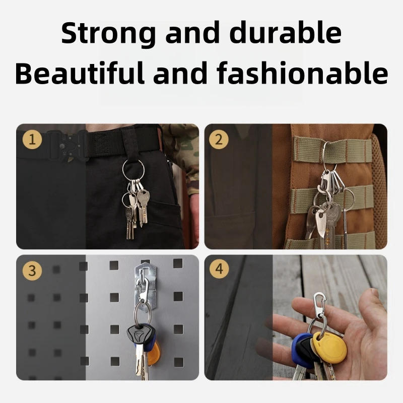 Description Picture 5 of itemCarabiner D-Ring Key Chain Spring Clips Mini Aluminium Alloy Hang Buckle Survival EDC Gear Outdoor Camping Keyring Tool