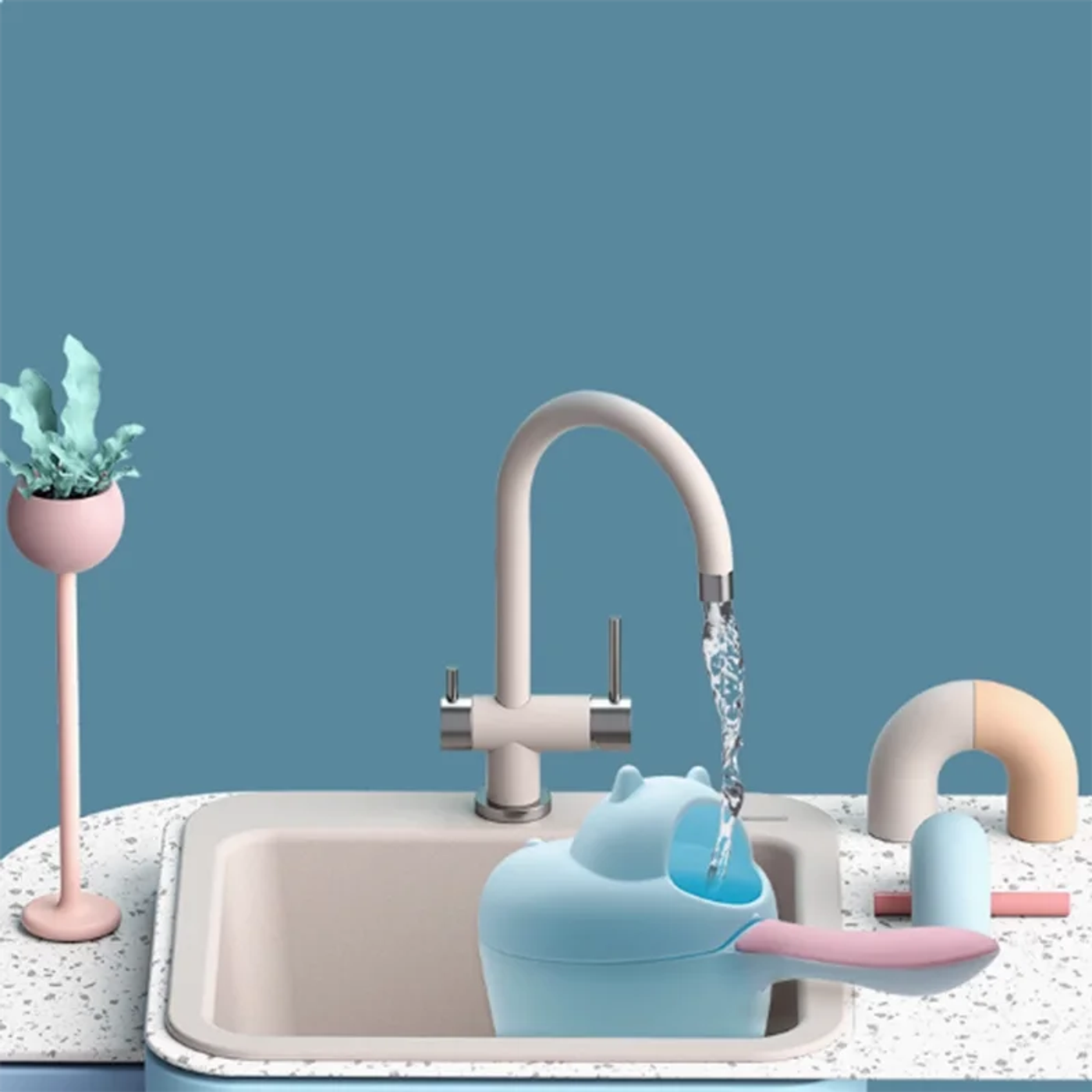 Description Picture 6 of itemThickened baby shower showerhead hair washing cup baby bath playing with water plastic spoon small toy