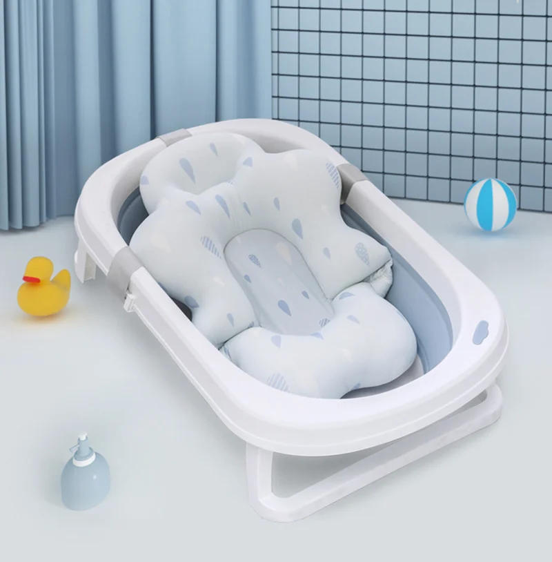 Description Picture 2 of itembaby bathing bath mat newborn baby bath mesh pocket can sit and lie down bath rack bath tub universal suspension mat