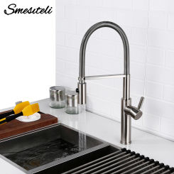 Kitchen Faucet Polish Chrome Silver Pull Down Mixer Sink Tap Nickel Brushed Deck Mount Matt Black Tapware Hot And Cold Water