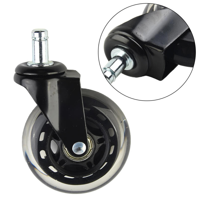 Description Picture 6 of item1PCS Office Chair Caster Replacement Swivel Rubber Soft Safe Rollers Universal Mute Wheel Heavy Duty Furniture Hardware