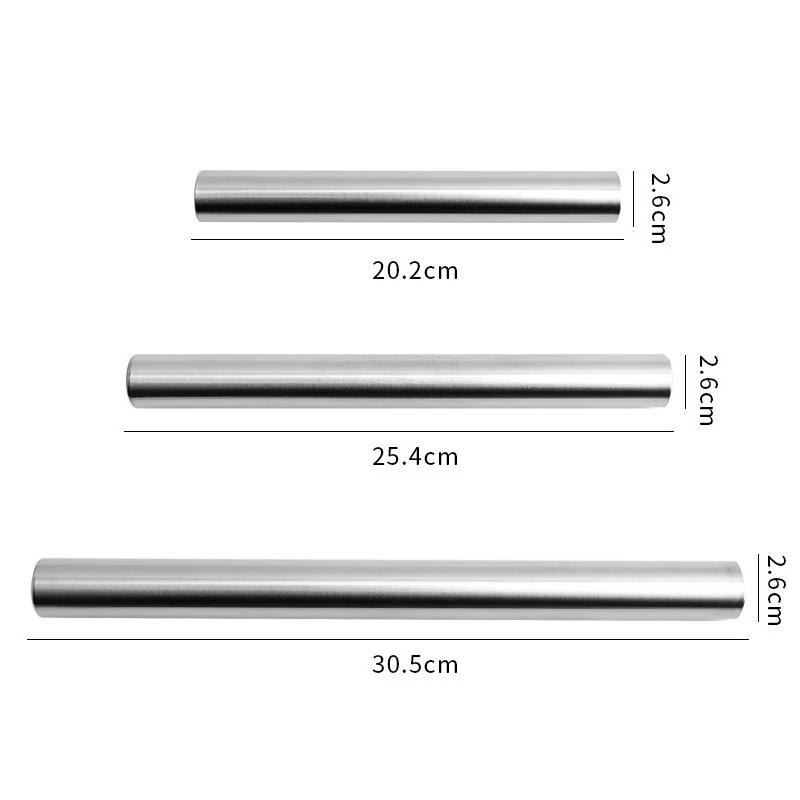Description Picture 5 of item8/10/12inch Stainless Steel Rolling Pin Non-Stick Rolling Roller Dough Bake Dumpling Skin Pizza Pastry Embossed Kitchen DIY Tool