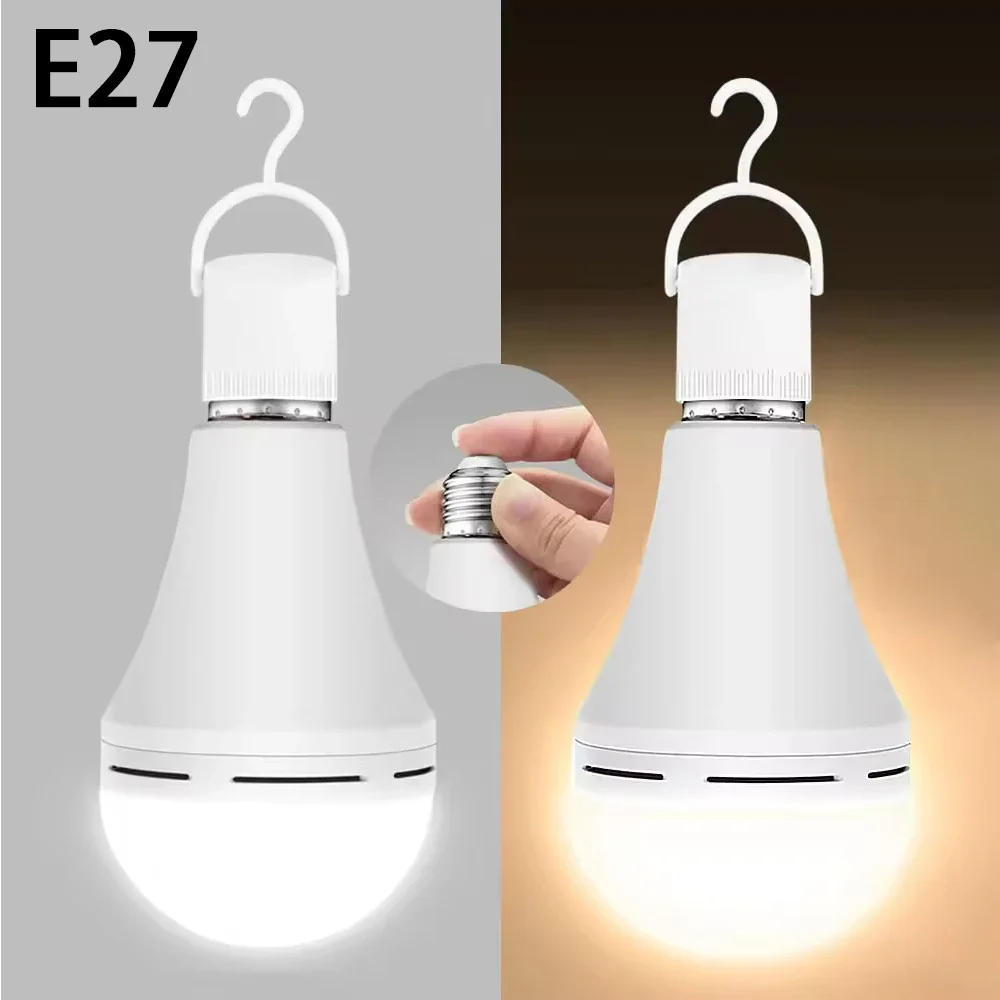 Description Picture 2 of item7W 9W 12W 15W E27 LED Lamp Bulbs Rechargeable High Brightness Light Bulb With hook Outdoor Camping Fishing Portable Lamps