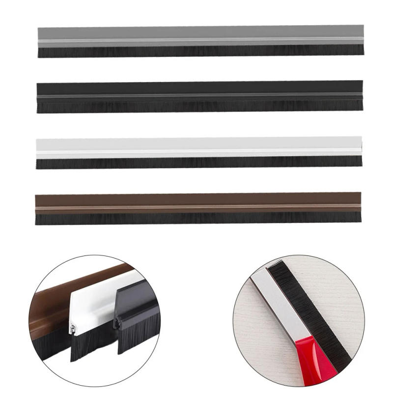 Description Picture 2 of item1pc Door Brush Sealing Strip 100cm Detachable Dismountable Door Bottom Sweep PVC Soft Brush Home Improvement Accessories