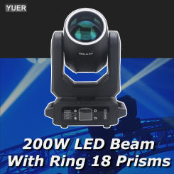 NEW LED With Ring Moving Head Light 200W  Beam+Spot+18 Rotating Prisms+Rainbow Effect Dmx Stage Light Effect Light Disco Dj Bar