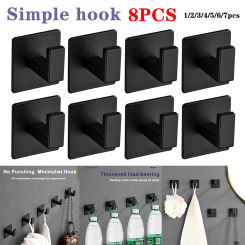 Adhesive Wall Hooks Mounted Door Cloth Keys Coat Bathroom Robe Hanger Kitchen Hardware Rack Shelf Bag Hook Organizer For Hanging