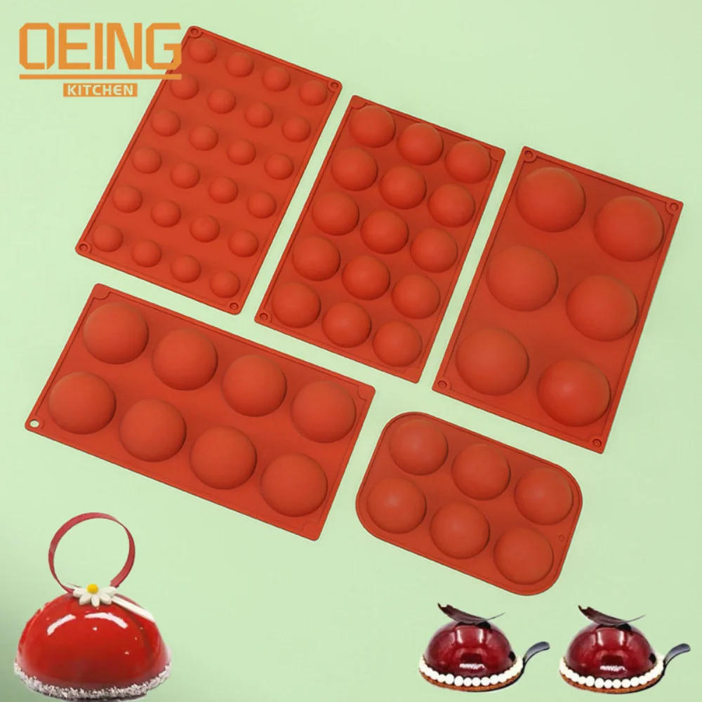 Description Picture 2 of item6/8/15/24 Holes Half Ball Sphere Round Silicone Mold 3D Brownie Pudding Mousse Chocolate Dessert DIY Baking Cake Decoration Tool