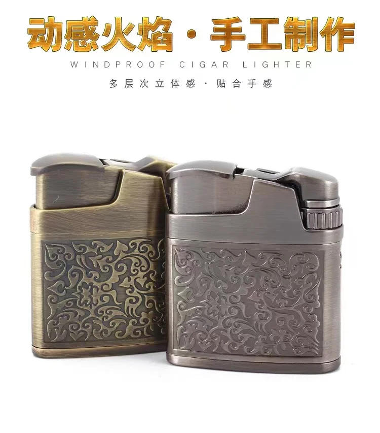 Description Picture 3 of itemJOBON Original Embossed Butane Gas Lighter Jet Metal Windproof Flashlight Cigarette Lighter Retro Smoking Accessories Men's Gift