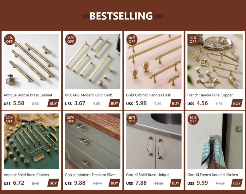 Description Picture 2 of itemGold Cabinet Handles Desk Drawer Pull Furniture Door Knob for Drawer Knob Wholesale Furniture Hardware Kitchen Accessories