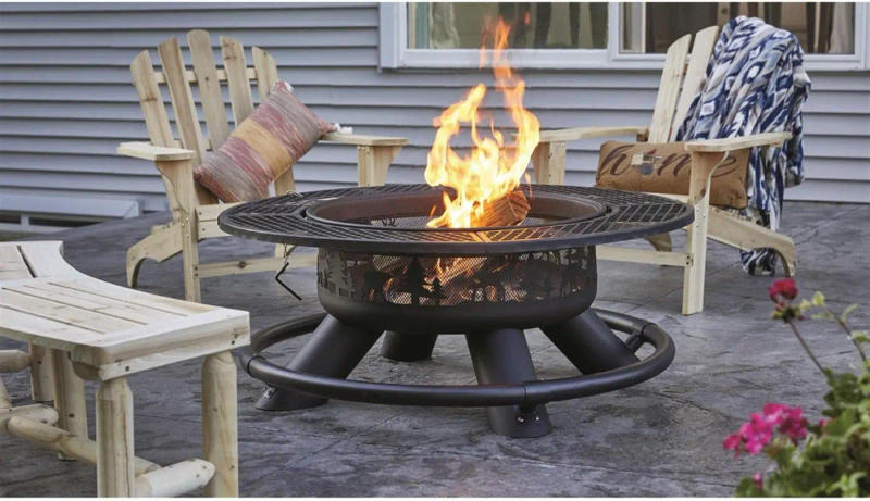 Description Picture 5 of itemCASTLECREEK 47" Fire Pit BBQ Grill Outdoor Wood Burning Steel Log Firepit for Camping, Grilling, Smores, Yard, fire pit
