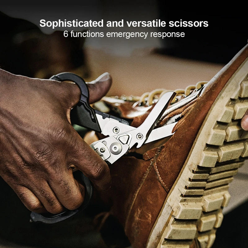 Description Picture 6 of itemMultifunction Scissors Leatherman Raptors First Aid Expert Tactical Folding Scissors Outdoor Survival Tool Combination Gadget