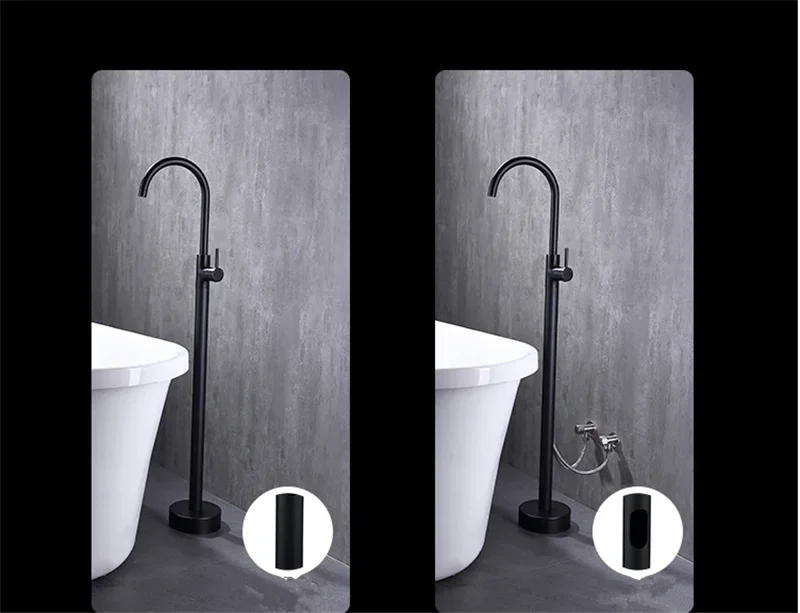 Description Picture 4 of itemBathtub Faucet + Handheld Shower Free Standing Rose Gold  BathTub Mixer Taps Floor or Wall Mounted Bathtub Mixer