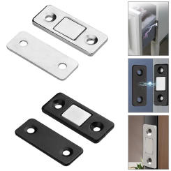 1Set Strong Magnetic Steel Catch Latch Ultra Thin For Door Cabinet Cupboard Closer Magnet Wardrobes Drawer Home Furniture Parts