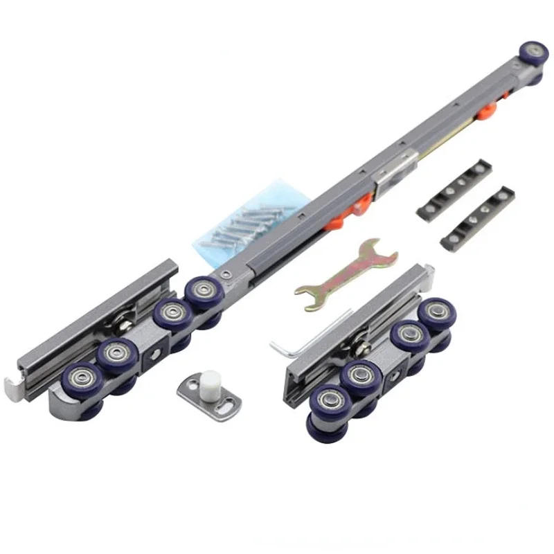 Description Picture 2 of itemSliding door hanging wheel track hanging door kitchen pulley sliding door wooden door buffer damper hanging sliding guide rail