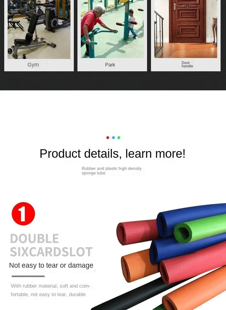 Description Picture 5 of item1M 6mm-50mm(Inner Diameter)  Foam Rubber Tube Fitness Equipment Handle Bars Thermal Insulation Pipe SpongeBlack Blue Green Red