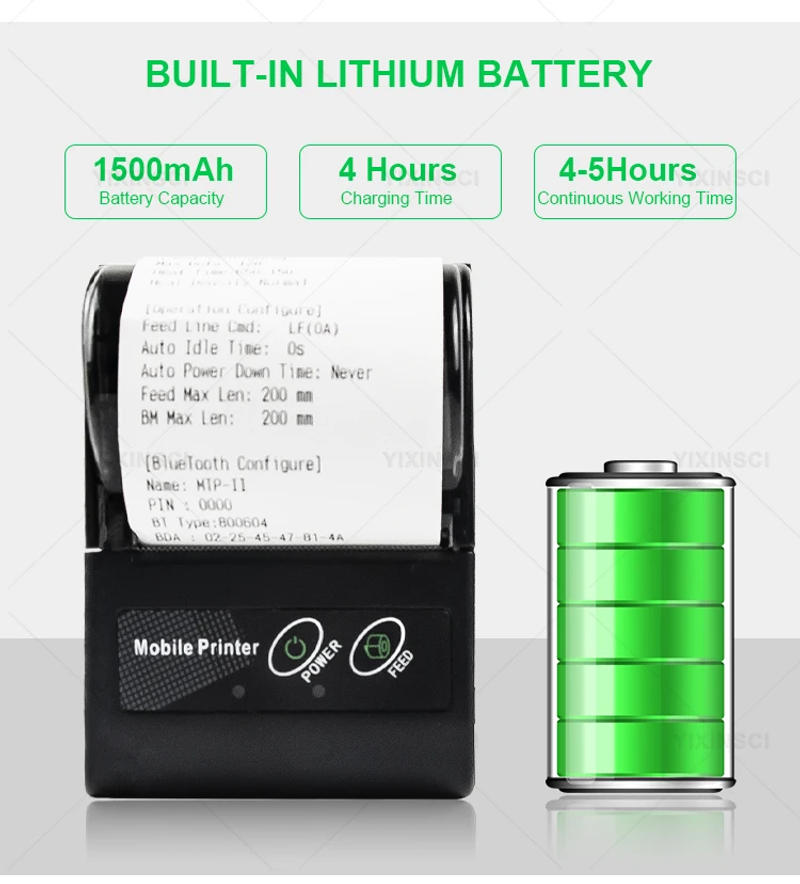 Description Picture 6 of itemMini Portable Printer Thermal Wireless Receipt 58mm Bluetooth Mobile Printer Machine For Small Business Printers For Computers