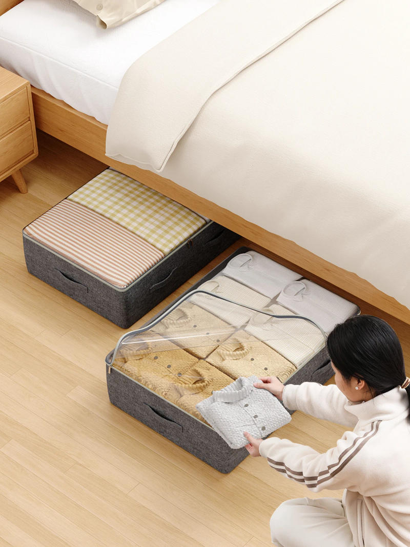 Description Picture 4 of itemLarge comforter handling under-bed storage bags are suitable for packing travel camping college dormitories and laundry