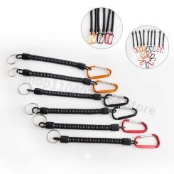 Factory Price 1PCS Fishing Rope Anti Loss Rope Spring Elastic Rope Strap Buckle Camping Phone Keychain Fishing Rope Safety Rope