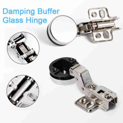 2Pcs Opening 26mm  Glass Door Hinge For Cabinet Door Display Wine Cabinet Door Damping Hinge Ordinary Hinge