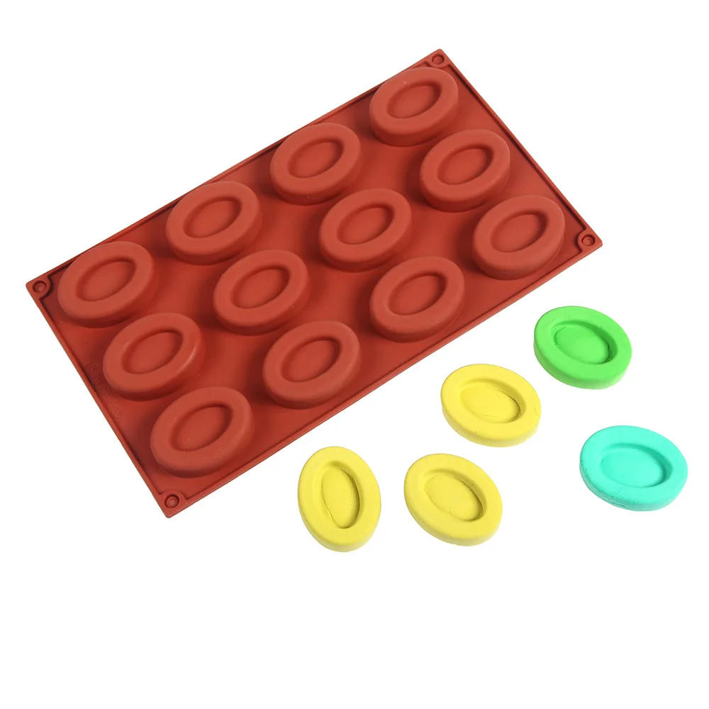 Description Picture 3 of item12 Cavity Oval Savarin Soap Mold Mould Muffin Cupcake Pan Silicone Jelly Polymer Clay Craft Art DIY Mold Kitchen Baking Tools