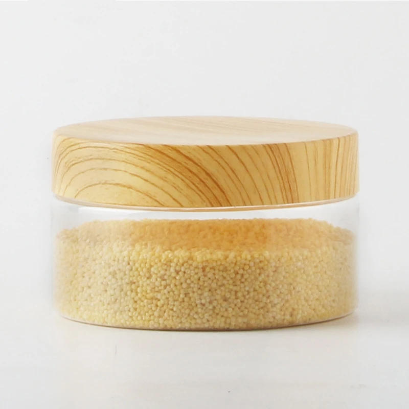 Description Picture 3 of itemImitation Wood Grain Sealed Jar Transparent Plastic Food Jar Dried Fruit PET Flower Tea Biscuit Box Food Packaging Bottles