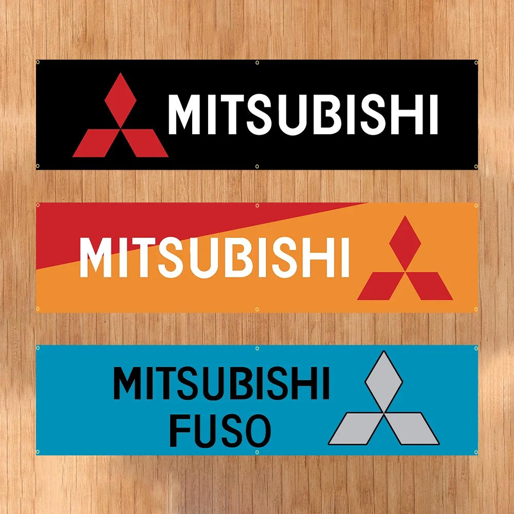 Description Picture 2 of item60*240  MITSUBISHIS BANNER Tapestry Polyester Printed Flag Garage or Outdoor For Decoration