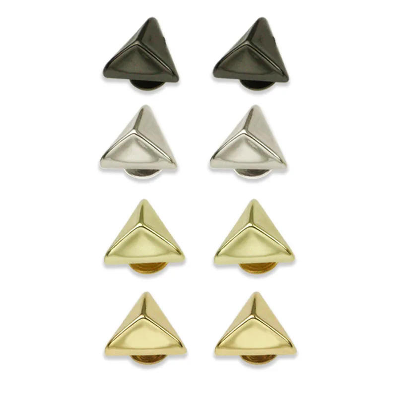 Description Picture 3 of item4pcs Triangle Shape Metal Screw Back Rivets for Leather Studs Nail Garment Leather Craft Belt Wallet Bag Decoration Hardware