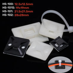 30/50pcs HS Self Adhesive Cable Tie Bases Mount Strong Glue Wire Wall Holder Car Fixing Seat Clips Suction Position Sucker