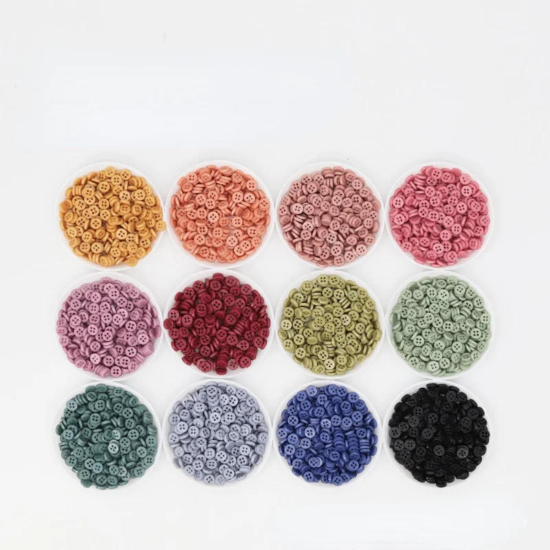 Description Picture 5 of item50/100pcs 6mm Mini Resin Buttons 2 Hole Round Tiny Buttons for DIY Craft Doll Clothing Sewing Embellishments Scrapbooking
