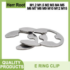 M1.2 M1.5 M2 M3 M4 M5 M6 M8 M9 M10 M12 M15 304 Stainless Steel External Retaining Ring E Clip Snap Circlip Shaft Washer Gasket