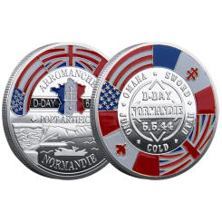 Non-currency Anniversary Challenge Coin D Day 80th Anniversary Normandie Commemorative Coin D-Day Maple Leaf Coin Collectibles