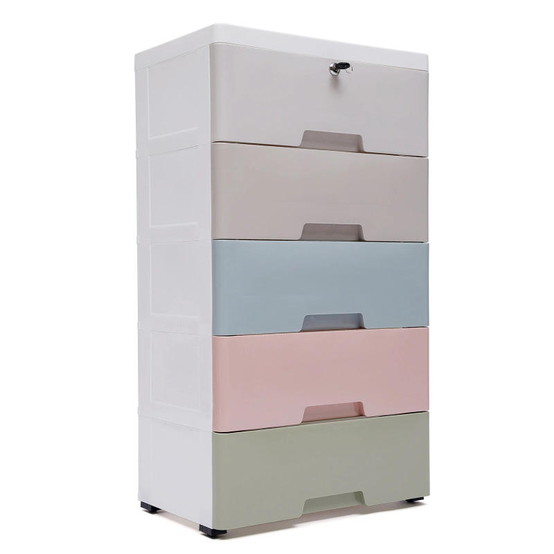 Description Picture 6 of itemPlastic Drawers Dresser Storage Cabinet 5 Drawer Stackable Vertical Clothes Storage Tower Wardrobe Clothes Organizer