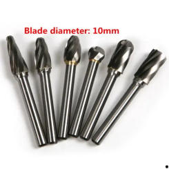 Fixmee 6pcs 6*10mm ACDEFL Tungsten Carbide 8 Flutes Rotary Burrs Point File Cutter Drill Bit