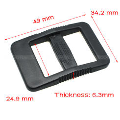 5pcs/pack Pack 1" Webbing Plastic Tri-Glide Slider Adjustable Buckle Hardware Black for Outdoor Backpack Apparel Straps