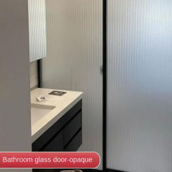 Reeded Glass Window Privacy Film Opaque UV Protection Static Shading Stripe Decorative Window Film Anti-peep