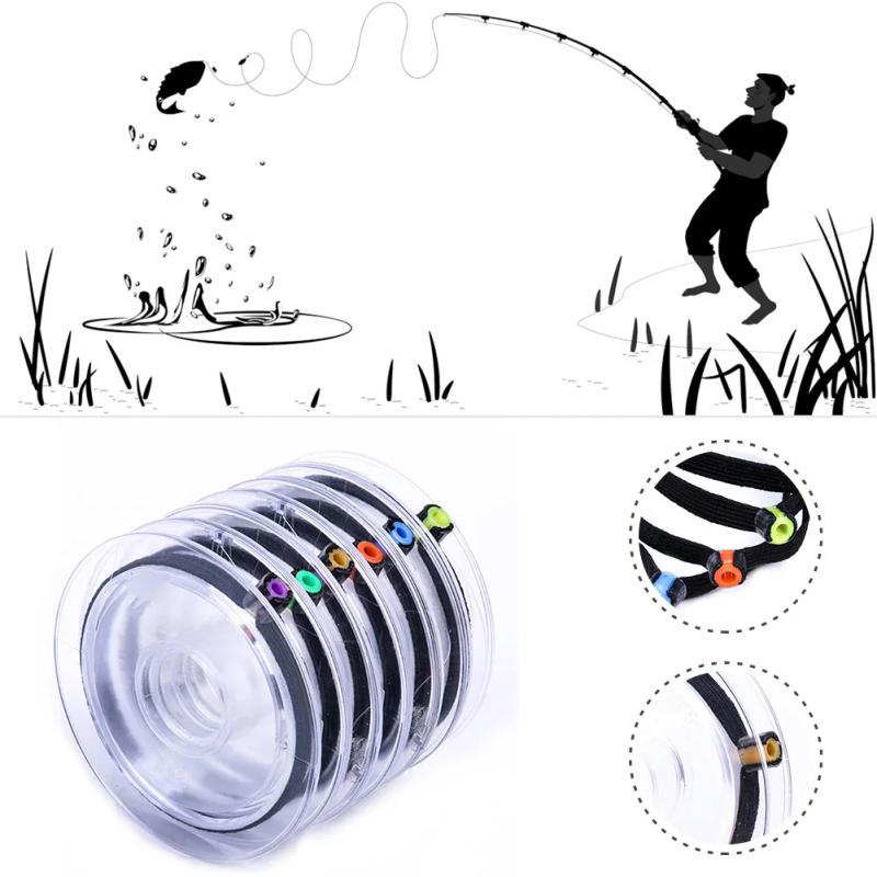 Description Picture 5 of item6pcs Fly Fishing Tippet Ring Nylon Fly Fishing Tippet Holder Elastic Leading Rope Replacement Tackle Tool Fishing Accessories