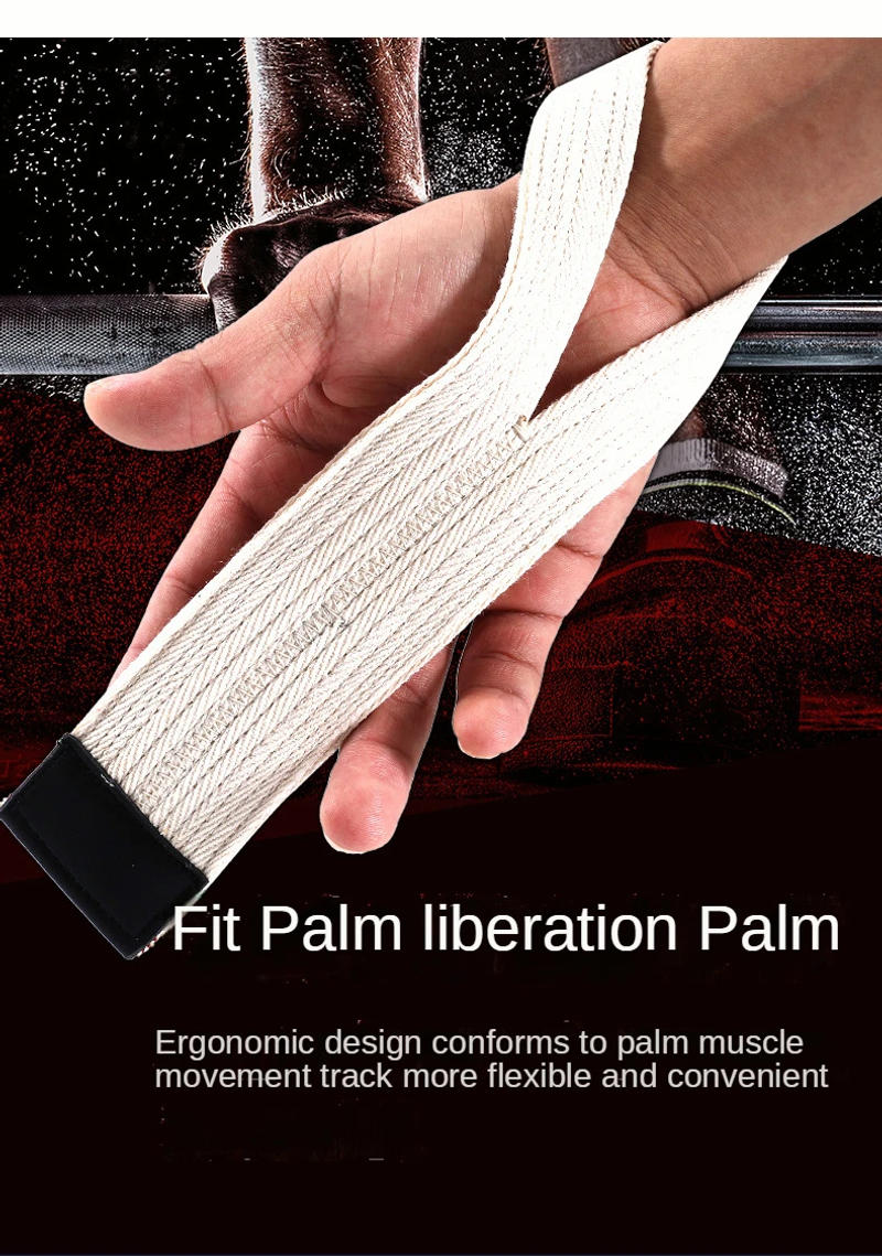 Description Picture 2 of item1Pair Gym Lifting Straps Weight Lifting Wrist Weight Belt Body Building Gloves for Women Men Fitness Crossfit Barbells Power