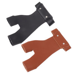 Archery Hand Guard Protector Recurve Compound Bow Artificial Leather Adjustable 2 Finger Archery Protective Glove for Archers