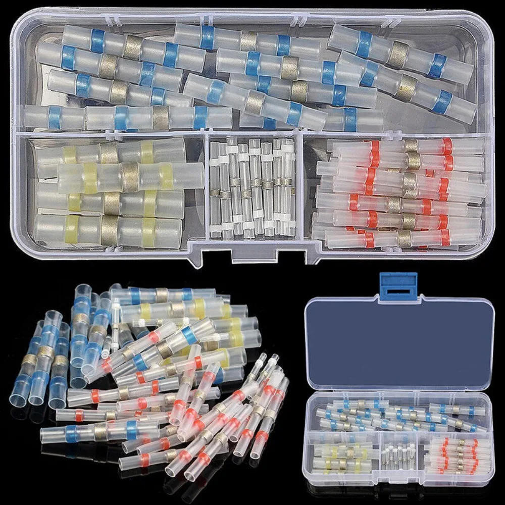 Description Picture 3 of item50pcs Boxs Heat Shrink Solder Sleeves Set Wire Crimp Butt Terminals Connectors Waterproof Heat Shrinkable Tube Cable Connector