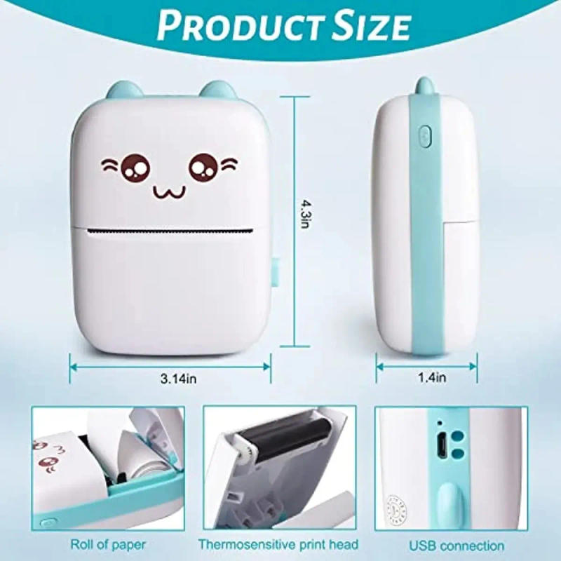 Description Picture 3 of itemMini Photo Pocket Printer Portable Ink-free Thermal 57mm Sticker Trans Paper Wireless BT 200dpi Android IOS Printing Machine