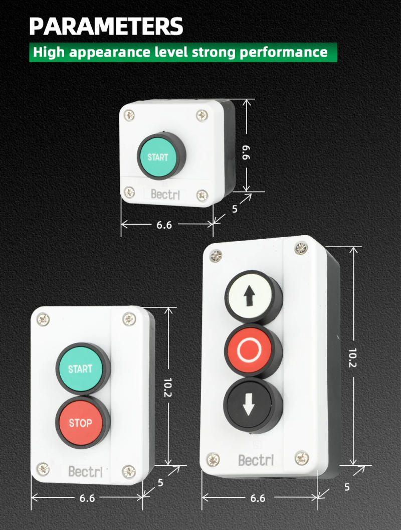 Description Picture 3 of itemPush Button Switch Control Box Waterproof Button Indicator Light Plastic Case Emergency Stop Reset Point Electric Box