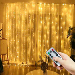 Christmas Holiday LED Decoration Lights Fairy Bedroom String Garland Remote Lighting 3m Xmas Curtain Lights With Remote Control