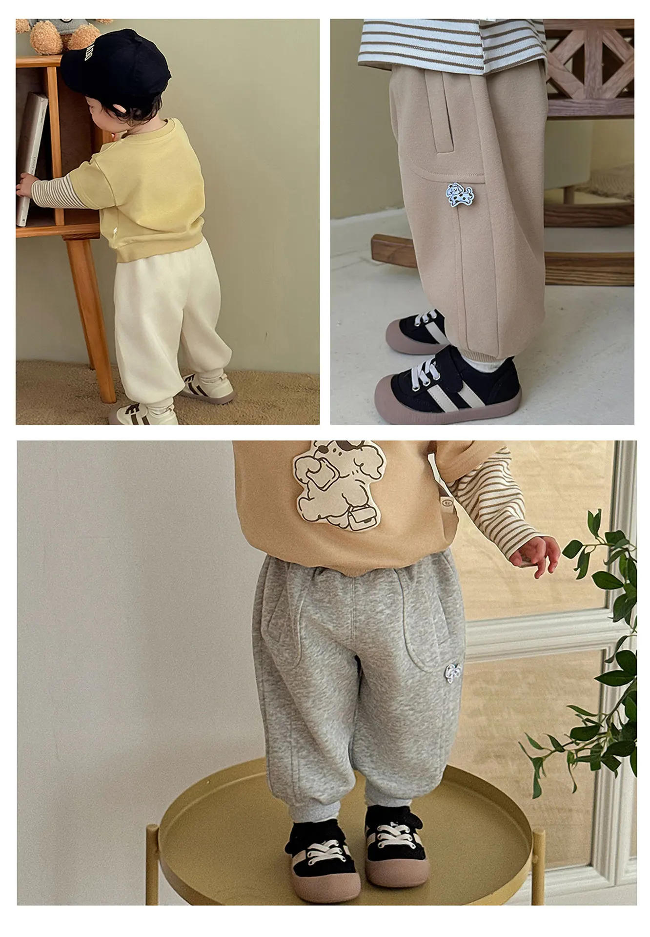 Description Picture 6 of itemChildren's Casual Pants 2025 New Autumn Baby Korean Version Autumn Pants Boys' Solid Color Knitted Sports Pants