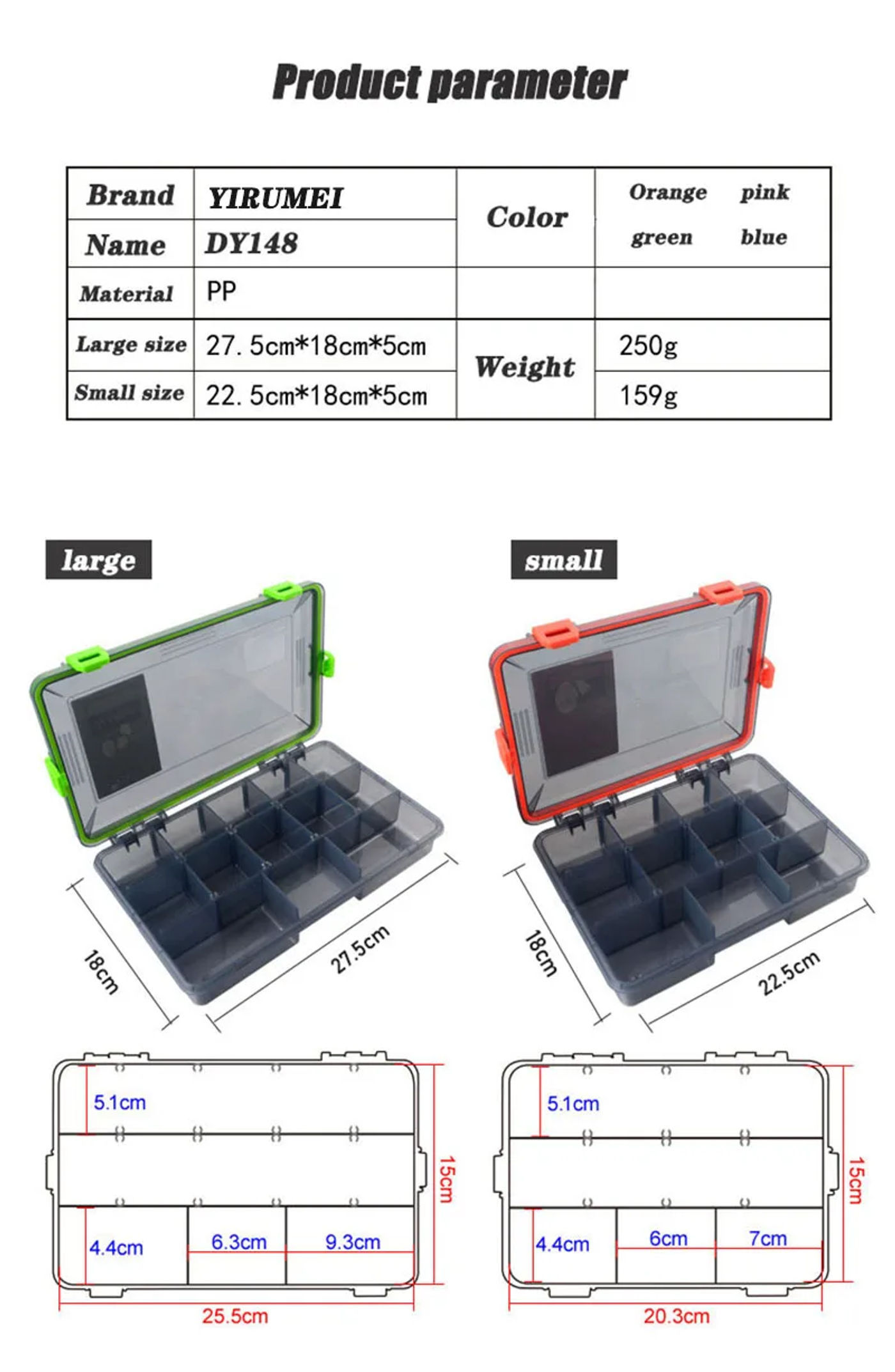 Description Picture 4 of itemFishing Tackle Box Large Capacity fishing Accessories Tool Storage Box Fish Hook Lure Fake Bait Boxes Carp Fishing goods