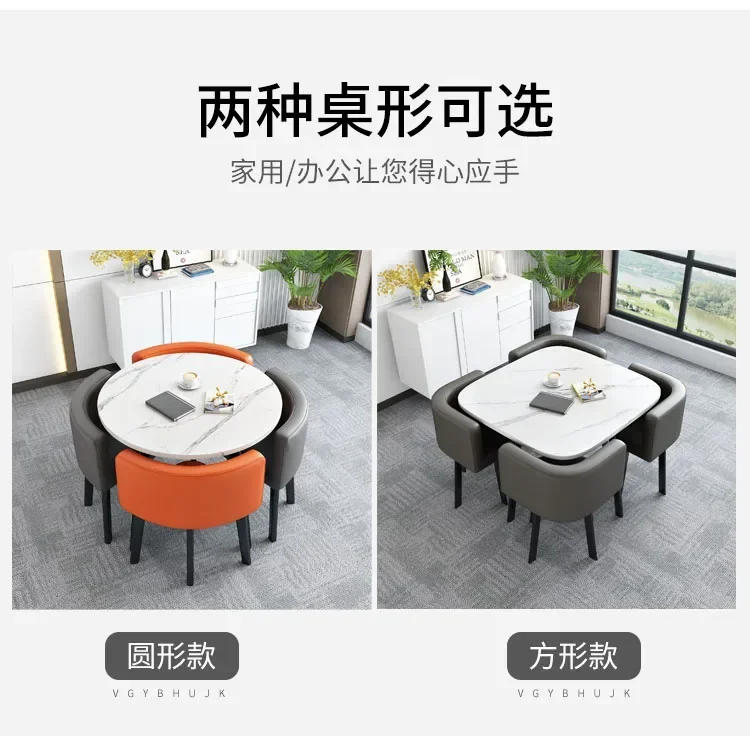 Description Picture 5 of itemNordic Luxury Dining Table Large Round Balcony Design Vintage Space Saving  Makeup Study Mesas De Jantar Room Furniture