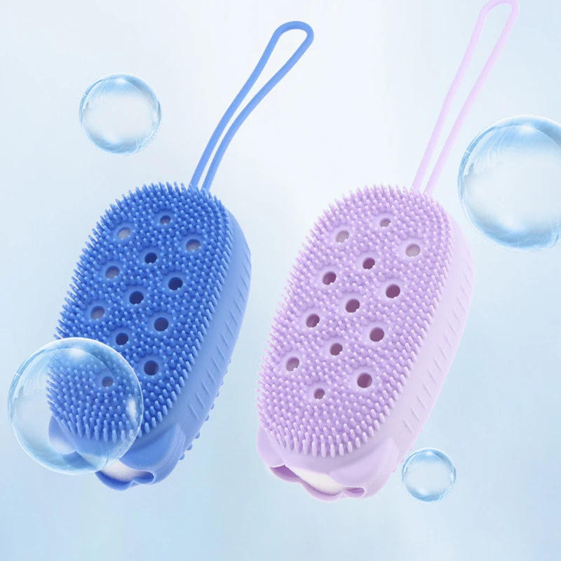 Description Picture 2 of itemShower Cleaning Bath Brushes Body Scrubber Silicone Double-sided Use Massage Relax Bath Shower Brush Cleaner Cleaning Tool