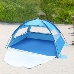 Outdoor Camping Beach Tent Sun Shelter Camping Shades Tents One-piece Beach Canopy Tents UPF50+ Portable Tent for 2-3 Person