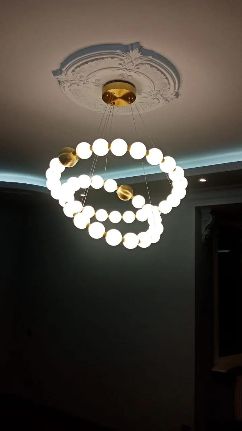 Description Picture 5 of itemNordic Round Ring LED Ceiling Chandelier Acrylic Gold for Dining Living Room Center Table Bedroom Pendant Lighting Decor Fixture