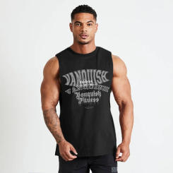 Men's Tank Top Sports Fitness Sleeveless T-Shirt Summer New Cotton Crew Neck Quick Dry Breathable Elastic Vest Training Clothing