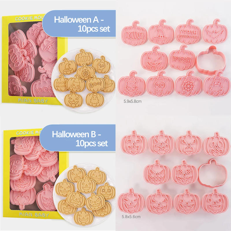 Description Picture 3 of item8Pcs Halloween Cookie Cutters 3D Pumpkin Ghost Biscuit Cutter Cookie Molds Kitchen Pastry Baking Tools Halloween Decoration 2024